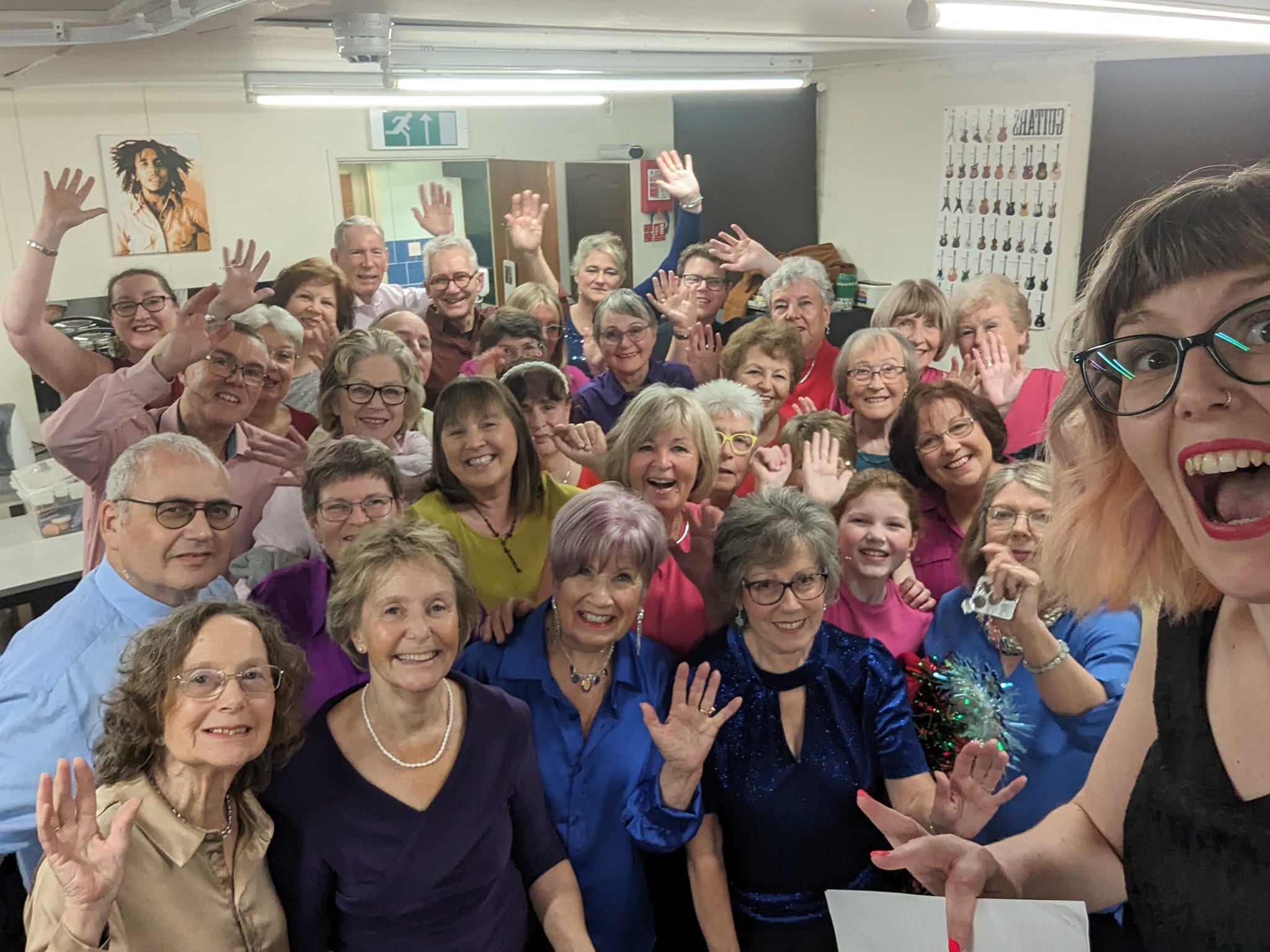 The choir about to perform at a concert...